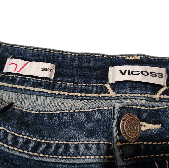 Women’s 18W Vigoss Americana Mid Rise Jean Shorts - Picture 3 of 5